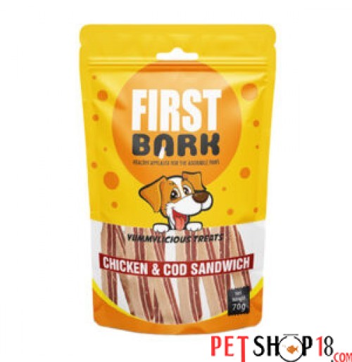 First Bark Dog Treats Chicken And Cod Sandwich 70 Gm